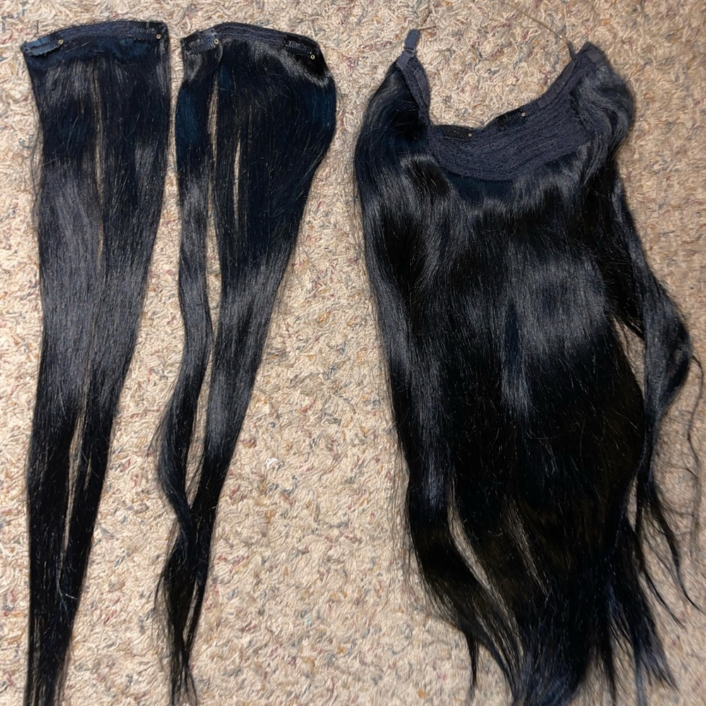 LUXY 20 inch halo extensions 230 grams i wore it occasionally